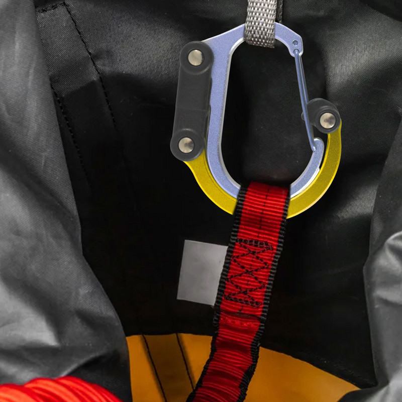 Lauko karabino karabino hibridinė pavarų spaustukas su guminiais sulankstomais kabliais Daugiafunkcinis hibridinis pavarų spaustukas karabininis kempingas