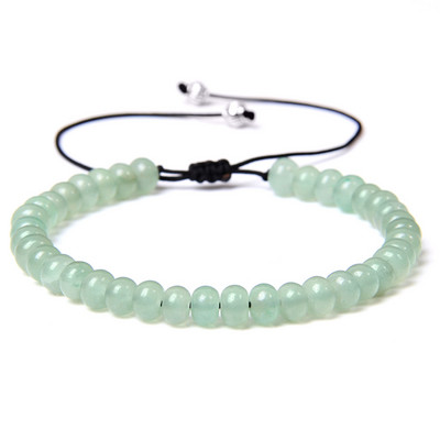 Jauna mode Sieviešu pītas rokassprādzes Riteņa forma Dabiski zaļš Aventurīns Ametisti Tīģera acs Akmens krelles Rokassprādzes Rotaslietas Dāvanas