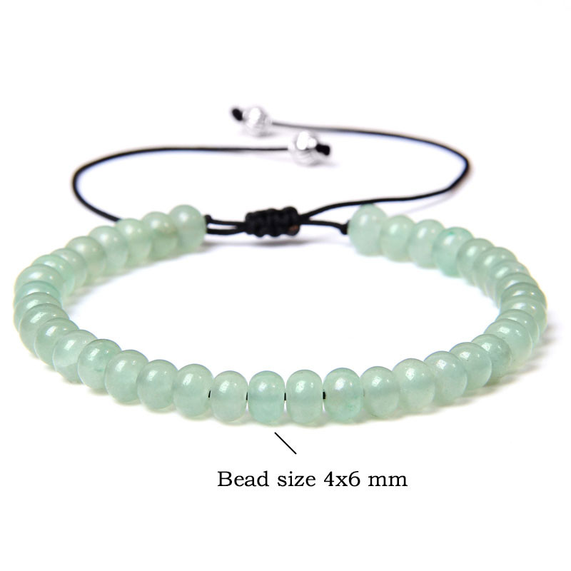 Jauna mode Sieviešu pītas rokassprādzes Riteņa forma Dabiski zaļš Aventurīns Ametisti Tīģera acs Akmens krelles Rokassprādzes Rotaslietas Dāvanas