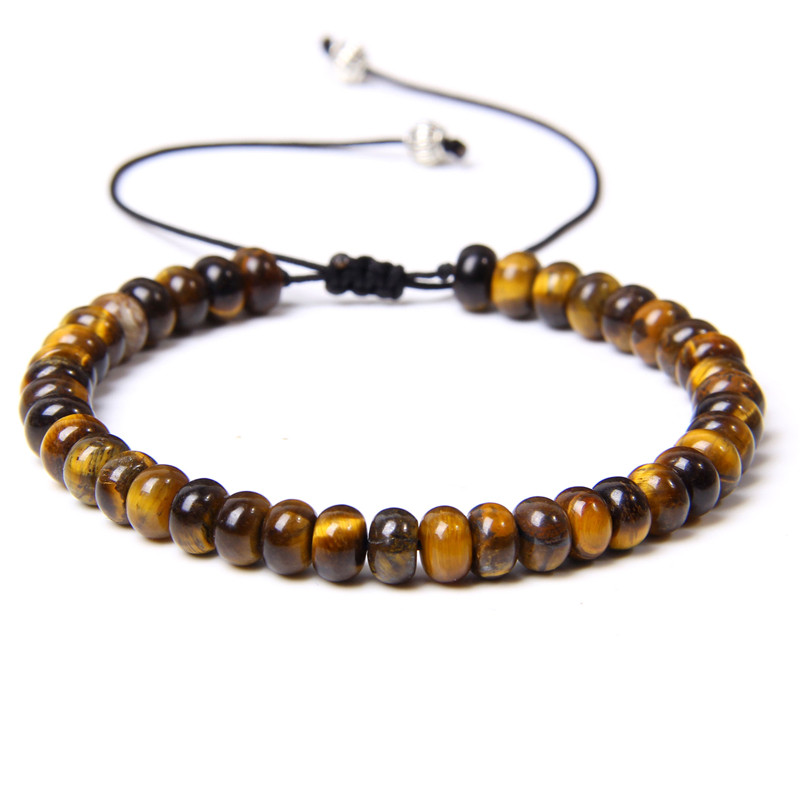 Jauna mode Sieviešu pītas rokassprādzes Riteņa forma Dabiski zaļš Aventurīns Ametisti Tīģera acs Akmens krelles Rokassprādzes Rotaslietas Dāvanas