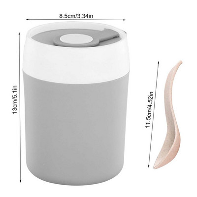 304 nerūsējošā tērauda 500 ml izolēta pārtikas burka, necaurlaidīga ar platu muti pārtikas zupas termoss ar karotes vāku skolas āra ceļojumiem