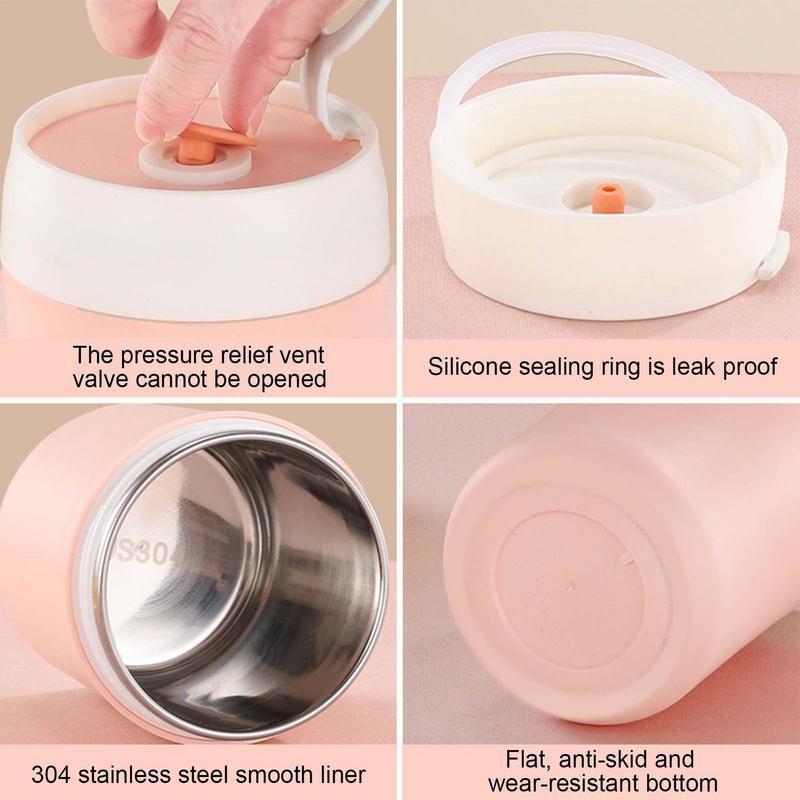 304 nerūsējošā tērauda 500 ml izolēta pārtikas burka, necaurlaidīga ar platu muti pārtikas zupas termoss ar karotes vāku skolas āra ceļojumiem