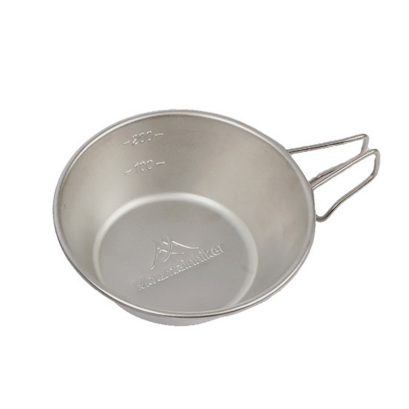 Pārnēsājama kempinga krūze, karstumizturīga, viegla 200 ml kempinga bļoda ar rokturi makšķerēšanai, grilētiem pārgājieniem āra pusdienām