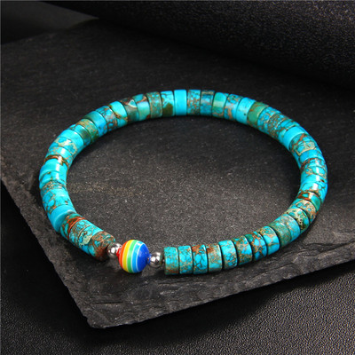 Madingi 3x6 mm apvalūs imperatoriškojo akmens karoliukai apyrankė moterims vyriška vaivorykštės karoliukai žavinga apyrankė Joga energija apyrankė Lucky Jewelry