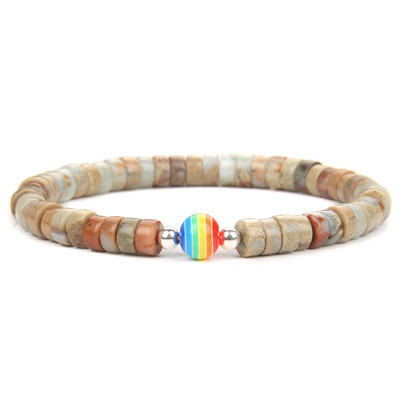 Modes 3x6 mm apaļas imperatora akmens krelles rokassprādzes sievietes vīriešiem varavīksnes krelles šarmu rokassprādzes Joga enerģijas rokassprādze Lucky Jewelry