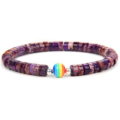 Modes 3x6 mm apaļas imperatora akmens krelles rokassprādzes sievietes vīriešiem varavīksnes krelles šarmu rokassprādzes Joga enerģijas rokassprādze Lucky Jewelry