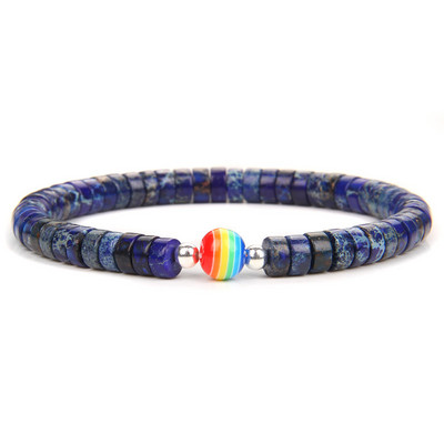 Modes 3x6 mm apaļas imperatora akmens krelles rokassprādzes sievietes vīriešiem varavīksnes krelles šarmu rokassprādzes Joga enerģijas rokassprādze Lucky Jewelry