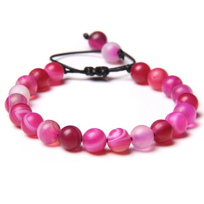 8 mm dabīgā akmens rokassprādze Regulējama ar rokām darināta ahāta apaļa krelles rokassprādzes jogas līdzsvars modes rokassprādze vīriešiem sievietēm rotaslietas dāvana