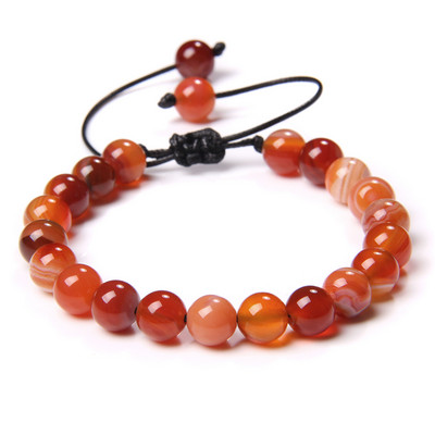 8 mm dabīgā akmens rokassprādze Regulējama ar rokām darināta ahāta apaļa krelles rokassprādzes jogas līdzsvars modes rokassprādze vīriešiem sievietēm rotaslietas dāvana