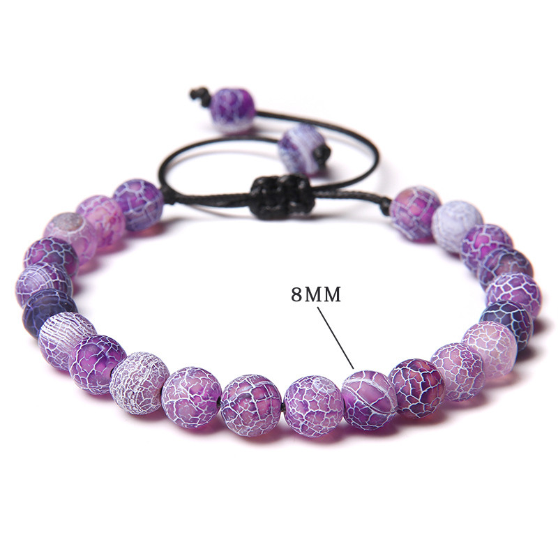 8 mm dabīgā akmens rokassprādze Regulējama ar rokām darināta ahāta apaļa krelles rokassprādzes jogas līdzsvars modes rokassprādze vīriešiem sievietēm rotaslietas dāvana