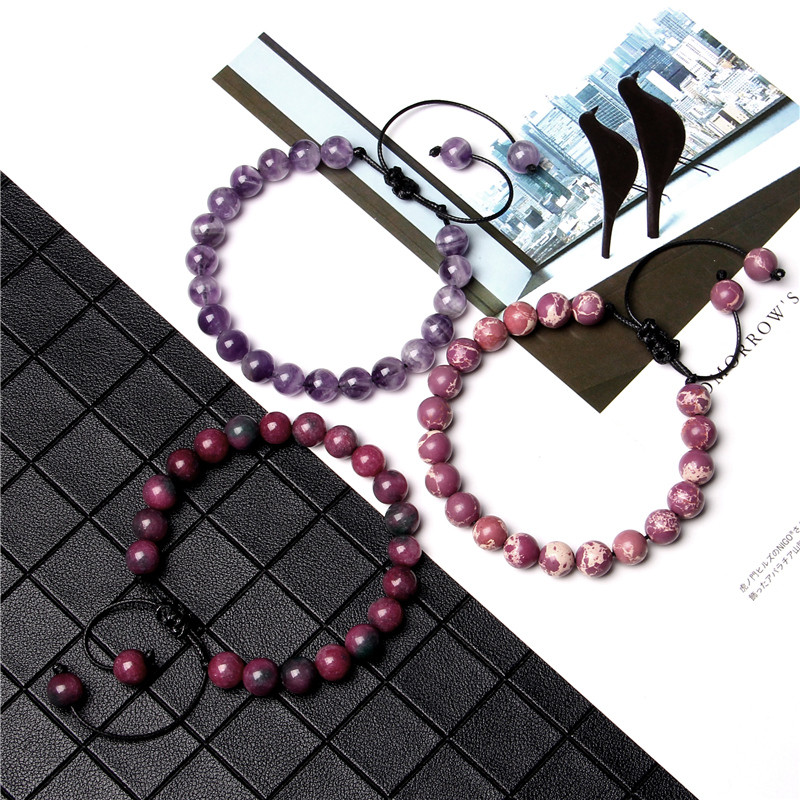 8 mm dabīgā akmens rokassprādze Regulējama ar rokām darināta ahāta apaļa krelles rokassprādzes jogas līdzsvars modes rokassprādze vīriešiem sievietēm rotaslietas dāvana