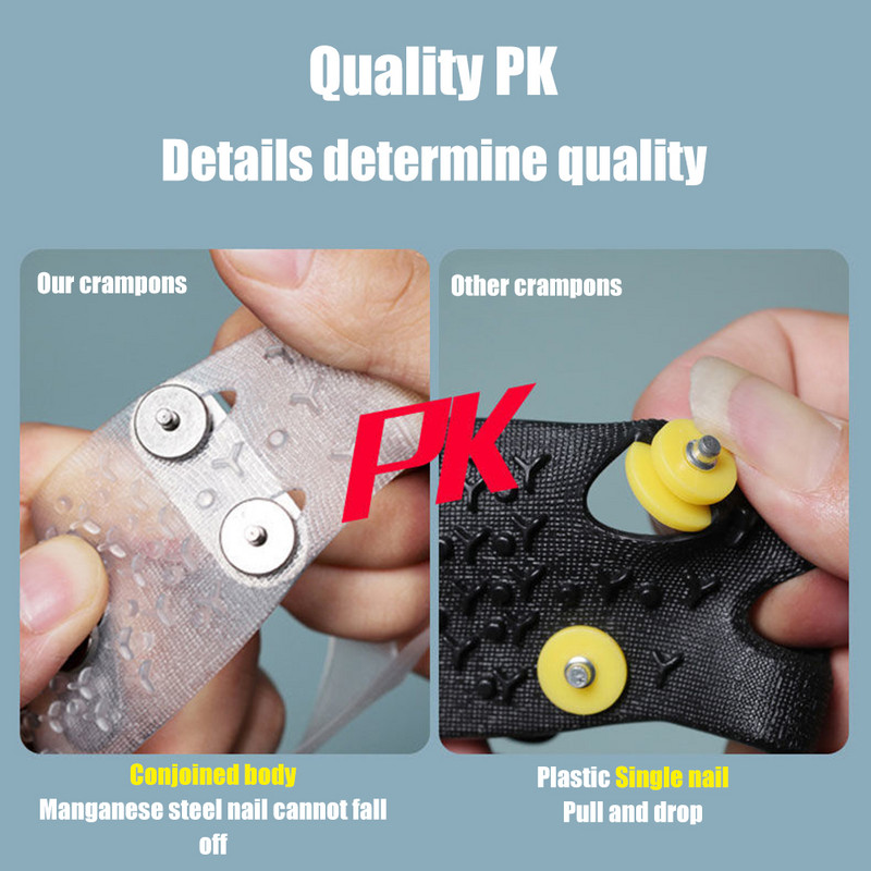 Ledus satvērējs Spike 5 kniedes virs kurpju pārsegi Pretslīdēšanas sniega rokturi skavas Nodilumizturīgi apavi Spike Grip ziemas āra aprīkojums