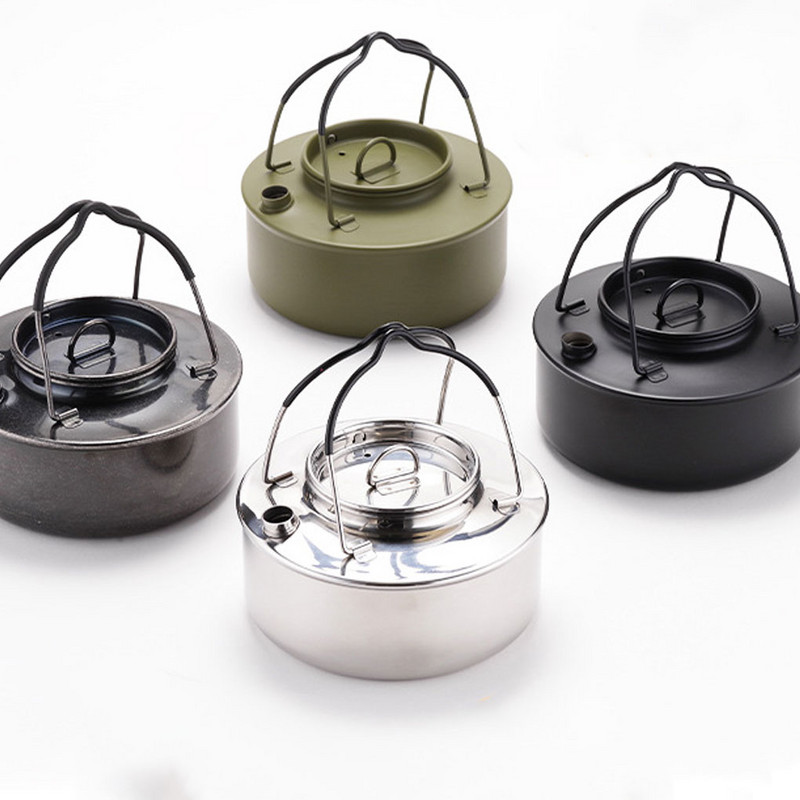 Kemping vízforraló forrázásgátló nyelű teáskanna kültéri kávéskanna könnyű parasztházi konyhai hegymászó edényekhez