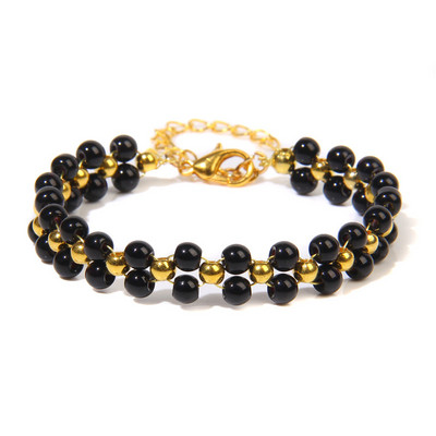 Βραχιόλι 4 χιλιοστών με πλέξη από φυσική πέτρα διπλής στρώσης Στρογγυλό βραχιόλι με χάντρες από χαλαζία Amethysts Βραχιόλια με χάντρες για γυναίκες Ανδρικά κοσμήματα Energy Yoga