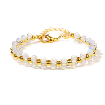 Βραχιόλι 4 χιλιοστών με πλέξη από φυσική πέτρα διπλής στρώσης Στρογγυλό βραχιόλι με χάντρες από χαλαζία Amethysts Βραχιόλια με χάντρες για γυναίκες Ανδρικά κοσμήματα Energy Yoga