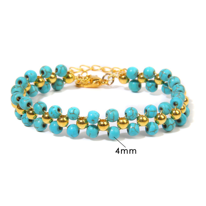 Βραχιόλι 4 χιλιοστών με πλέξη από φυσική πέτρα διπλής στρώσης Στρογγυλό βραχιόλι με χάντρες από χαλαζία Amethysts Βραχιόλια με χάντρες για γυναίκες Ανδρικά κοσμήματα Energy Yoga