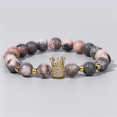 Sieviešu krelles Rokassprādze Dabīgais akmens Rokassprādze Smalkas kronis Kulonu Barceles Vīriešiem Sieviešu roku darbs Elastīgas Rotaslietas Draugiem Dāvana 8mm