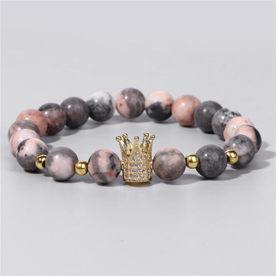 Sieviešu krelles Rokassprādze Dabīgais akmens Rokassprādze Smalkas kronis Kulonu Barceles Vīriešiem Sieviešu roku darbs Elastīgas Rotaslietas Draugiem Dāvana 8mm