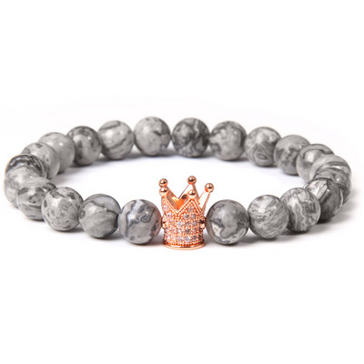 Sieviešu krelles Rokassprādze Dabīgais akmens Rokassprādze Smalkas kronis Kulonu Barceles Vīriešiem Sieviešu roku darbs Elastīgas Rotaslietas Draugiem Dāvana 8mm