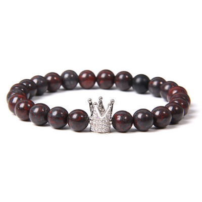 Sieviešu krelles Rokassprādze Dabīgais akmens Rokassprādze Smalkas kronis Kulonu Barceles Vīriešiem Sieviešu roku darbs Elastīgas Rotaslietas Draugiem Dāvana 8mm