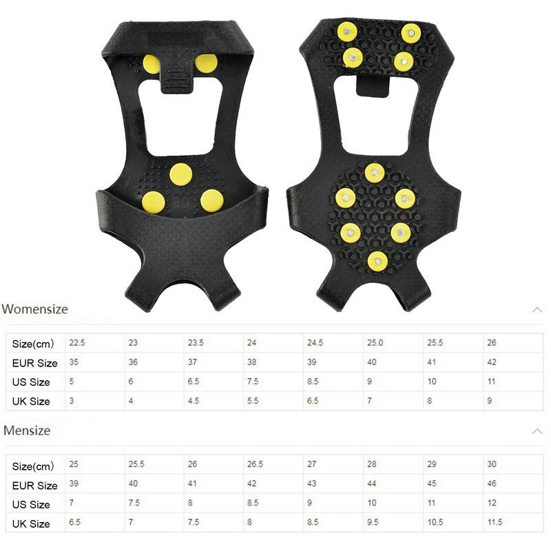 Lauko 10 dantų neslystančios ledo rankenos Griebtuvai Batai Batai Žygiai Laipiojimo ledu Batų Spygliai Laipiojimo Grandinė Krepšiai Batų Dangtis