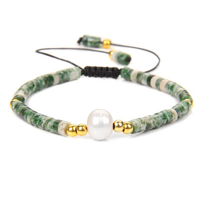 Dabīgā akmens regulējama rokassprādze Viena liela pērļu kulonu rokassprādze malahīta tīģera acs rokassprādzes vīriešiem sievietēm jogas dziedinošās rotaslietas