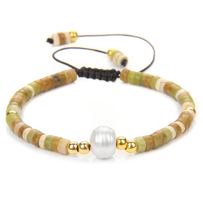 Dabīgā akmens regulējama rokassprādze Viena liela pērļu kulonu rokassprādze malahīta tīģera acs rokassprādzes vīriešiem sievietēm jogas dziedinošās rotaslietas