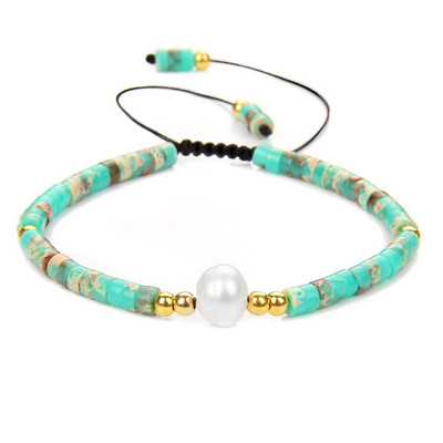 Dabīgā akmens regulējama rokassprādze Viena liela pērļu kulonu rokassprādze malahīta tīģera acs rokassprādzes vīriešiem sievietēm jogas dziedinošās rotaslietas