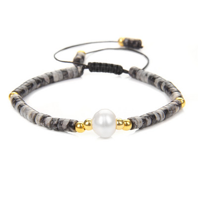 Dabīgā akmens regulējama rokassprādze Viena liela pērļu kulonu rokassprādze malahīta tīģera acs rokassprādzes vīriešiem sievietēm jogas dziedinošās rotaslietas