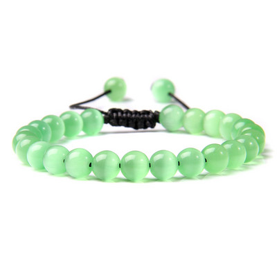 Fina narukvica s kuglicama mačje oko, pletena narukvica od prirodnog kamena, podesive elastične narukvice, muškarci, žene, šareni reiki iscjeljujući nakit