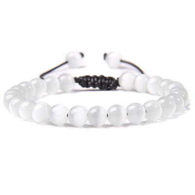 Fina narukvica s kuglicama mačje oko, pletena narukvica od prirodnog kamena, podesive elastične narukvice, muškarci, žene, šareni reiki iscjeljujući nakit