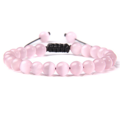 Fina narukvica s kuglicama mačje oko, pletena narukvica od prirodnog kamena, podesive elastične narukvice, muškarci, žene, šareni reiki iscjeljujući nakit