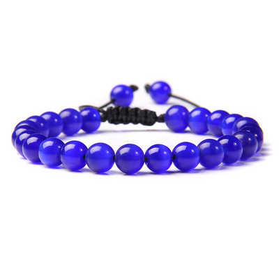 Fina narukvica s kuglicama mačje oko, pletena narukvica od prirodnog kamena, podesive elastične narukvice, muškarci, žene, šareni reiki iscjeljujući nakit