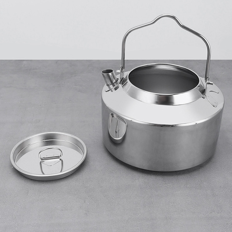 1,2 l nerūsējošā tērauda āra kempinga tējkanna kempinga tējkanna āra tējkanna pārgājieniem mugursomas piknikam