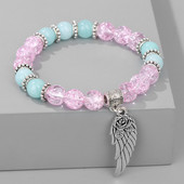 Dabīgā akmens šarmu krelles rokassprādzes sudraba krāsas leņķa spārnu kulonu rokassprādzes kaķa acs jaukas rokassprādzes modes rotaslietas vīriešiem sievietēm