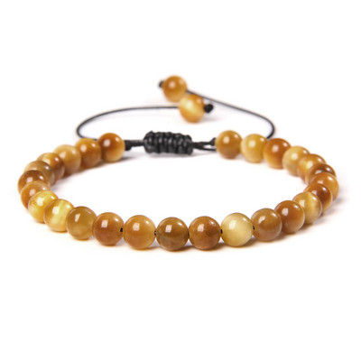 6 mm tīģera acs krelles rokassprādze vīriešiem Moderns, dabīgs tīģera acs krelles, pītas rokassprādzes, regulējamas sieviešu lūgšanu enerģijas rotaslietas dāvanas