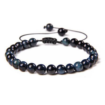 6 mm tīģera acs krelles rokassprādze vīriešiem Moderns, dabīgs tīģera acs krelles, pītas rokassprādzes, regulējamas sieviešu lūgšanu enerģijas rotaslietas dāvanas