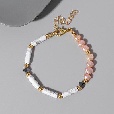 Fina narukvica od prirodnog kamena Howlite Quartz Biser Narukvica Prilagodljive male svježe narukvice za žene Muškarci Reiki iscjeljujući nakit
