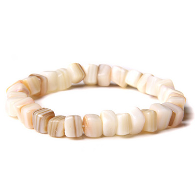 Βραχιόλι από φυσικές χάντρες από κοχύλι Στρογγυλό τετράγωνο βραχιόλι με κοχύλι χειροποίητες παγιέτες γούρι Βραχιόλια ανδρικά γυναικεία καλοκαιρινά κοσμήματα παραλίας