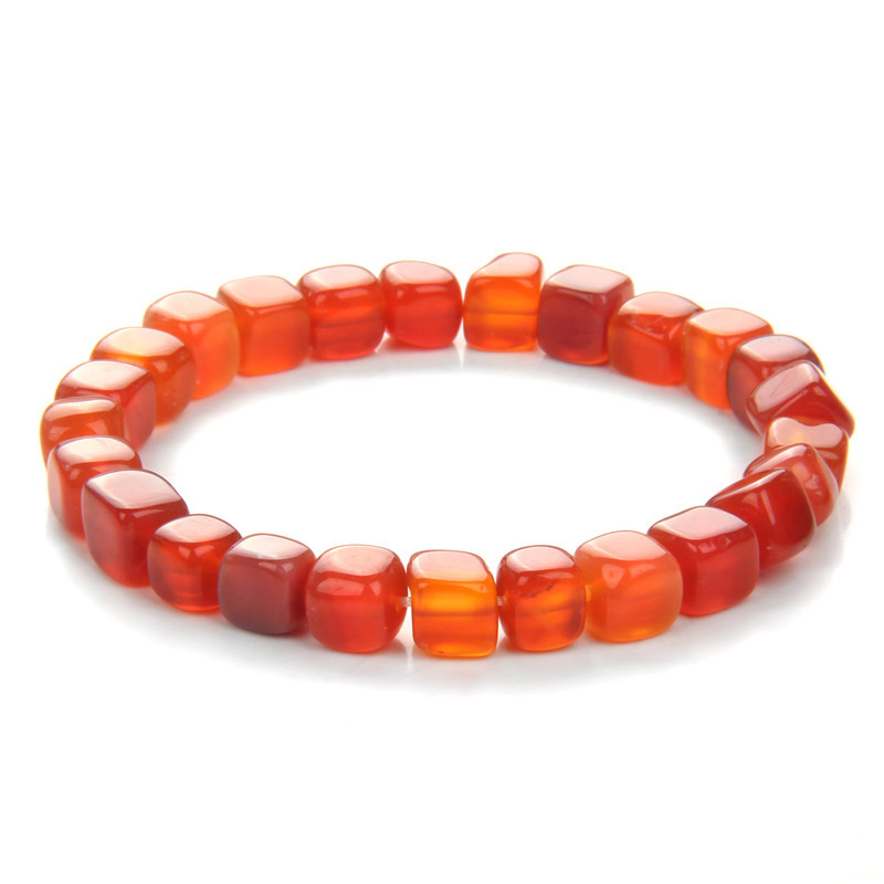 Dabīgs ahāts Pērlītes Rokassprādze Daudzkrāsains Kvadrātveida Akmens Rokassprādze Mode Pērlīšu Rokassprādzes Vīriešu Sieviešu Šarms Ārstnieciskās Reiki Rotaslietas