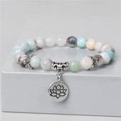 8 mm krelles rokassprādze Dabīgā akmens rokassprādze Lotosa kulons smalka rokassprādze melna lavas kvarca rokassprādze sievietēm vīriešiem jogas lūgšanu rotaslietas