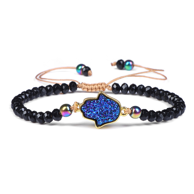 Dabīgā akmens austa rokassprādze jauktas formas krelles rokassprādze kvarca regulējamas virves rokassprādzes vīriešiem sieviešu šarms modes rotaslietas