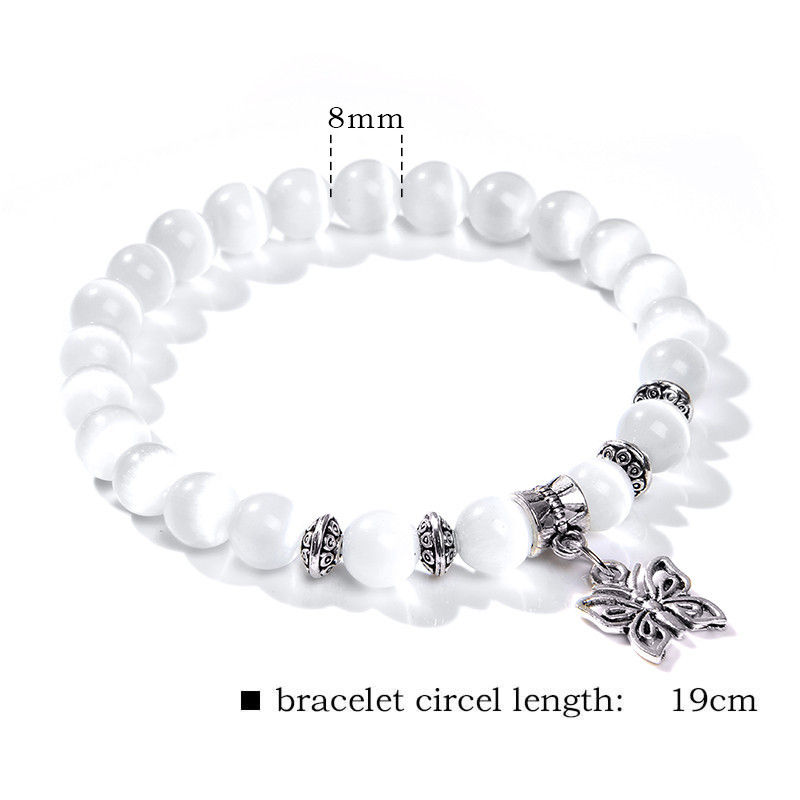 Balta kaķa acs Akmens krelles Rokassprādzes Šķembas krāsaini Dzīvnieki Kulons Rokassprādze Pērlītēm Rokassprādzes Vīrieši Sievietēm Joga Reiki Enerģijas Rotaslietas