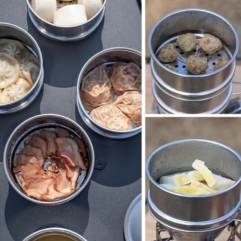 Ķīniešu tvaicētājs Daudzfunkcionāls nerūsējošā tērauda tvaicēšanas katls Virtuves trauki Pārtikas tvaicētājs Ēdienu gatavošanas piederumi Pannas tvaicēšanas katls Dim Sum