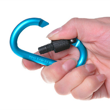 8 см пружинен карабинер от алуминиева сплав D-образен пръстен Скоба за ключодържател Многоцветен ключодържател за къмпинг Карабина Комплект за пътуване на открито Quickdraws