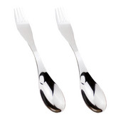2 db Kétvégű Spork Camping étkészlet saláta tálaló edények Spoon Fork Travel
