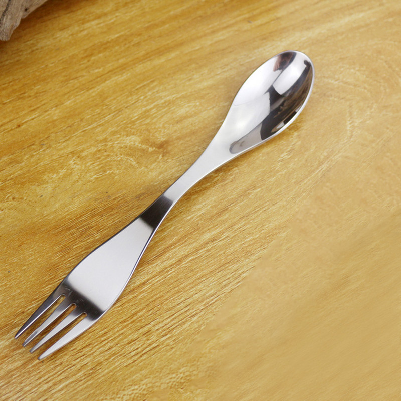 2 db Kétvégű Spork Camping étkészlet saláta tálaló edények Spoon Fork Travel