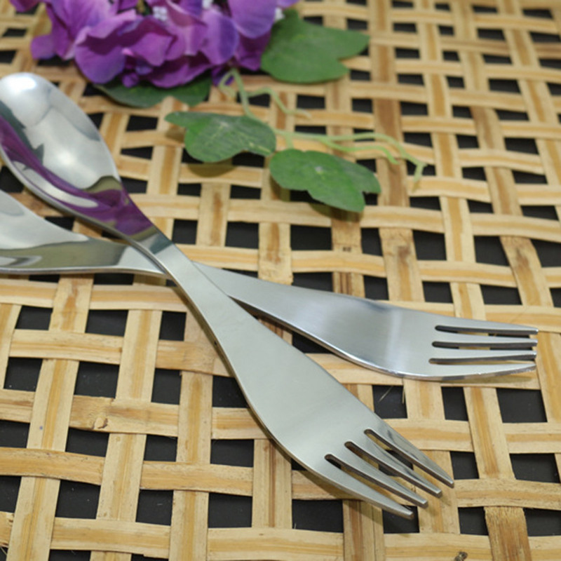 2 db Kétvégű Spork Camping étkészlet saláta tálaló edények Spoon Fork Travel