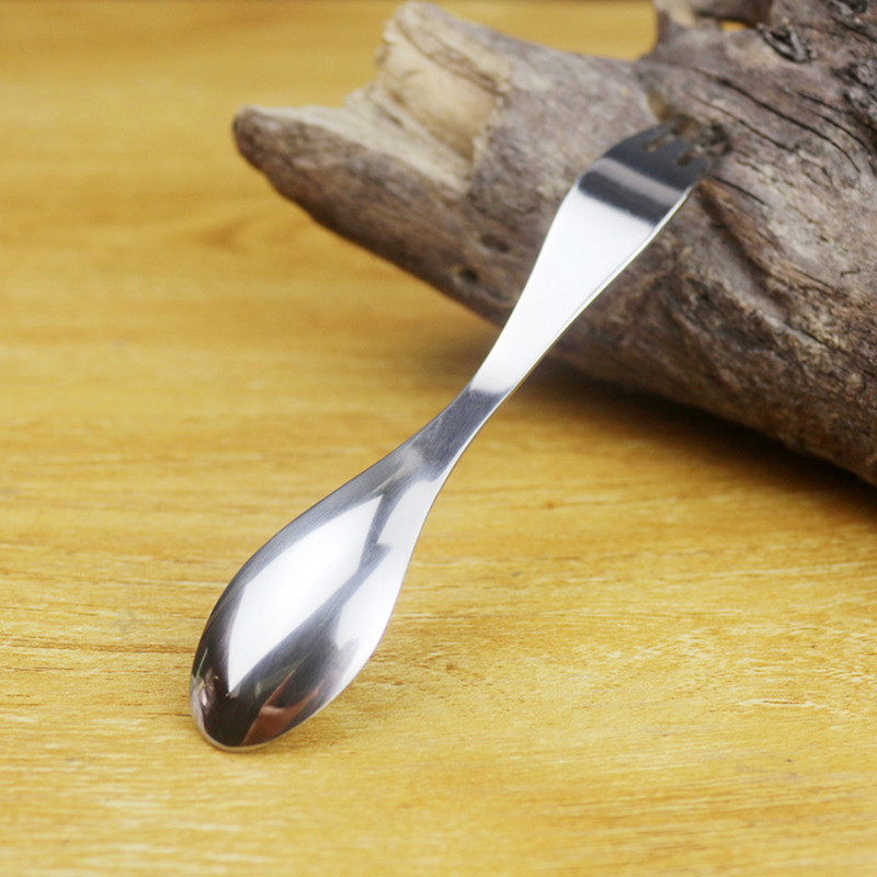 2 db Kétvégű Spork Camping étkészlet saláta tálaló edények Spoon Fork Travel