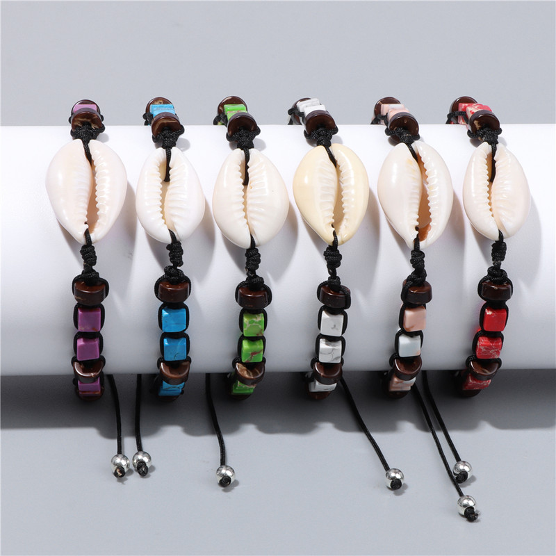 Kvadrātveida formas dabīgā akmens rokassprādze apvalka kulonu rokassprādze Krāsains imperatora akmens rokassprādzes vīriešiem sievietēm elastīgas pludmales rotaslietas